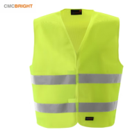 CMCBRIGHT添星 反光衣荧光黄荧光橙汽车交通安全警示马甲反光条环卫施工工地 001004Y荧光橙粘扣两横 L