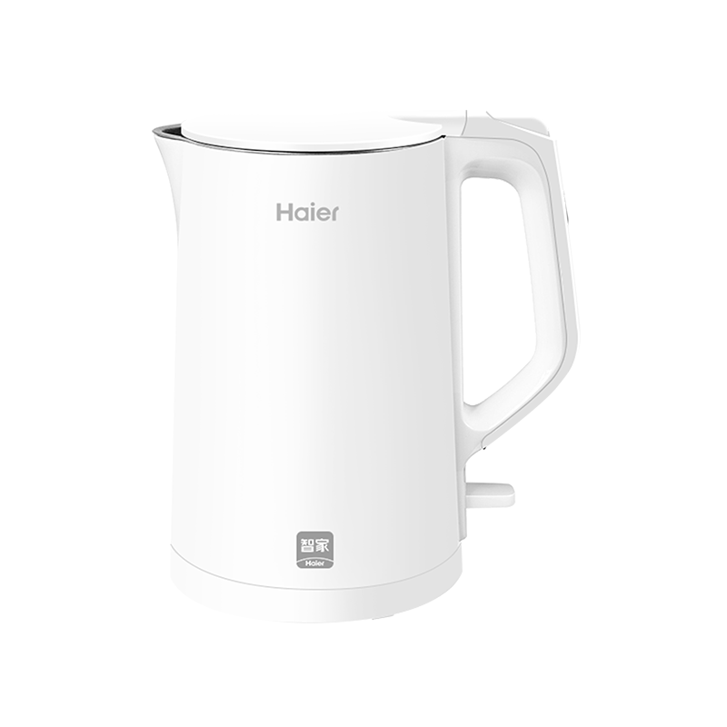 海尔(haier)电热水壶HKT-K5M17W 1.7L容量 双层防烫 304不锈钢无缝内胆 家用电水壶