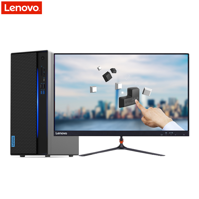 联想(Lenovo)GeekPro 商务台式电脑 23英寸双超屏(I7-9700 8GB 1TB+256GB固态 6G独显 W10)