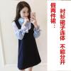 孕妇装秋装孕妇套装孕妇裙哺乳连衣裙孕妇上衣孕妇裤两件套中长款 假两件孕妇裙 M