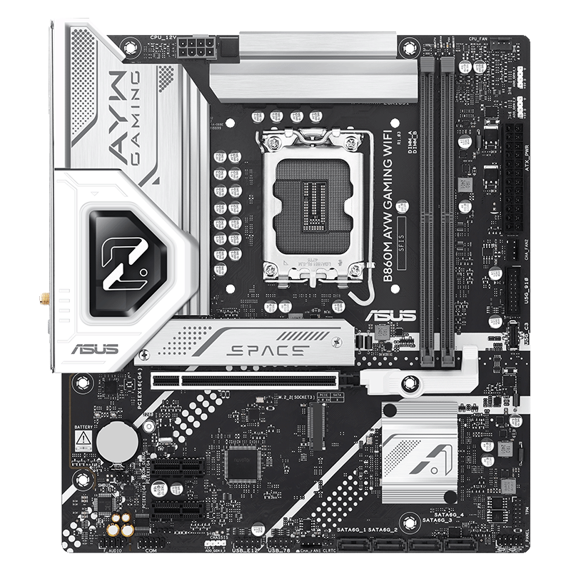 华硕B860M AYW WIFI 哎呦喂主板 支持 CPU 245KF/230/225 (Intel B860/LGA 1851)台式组装电脑主板电脑升级全新高清大图