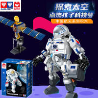 神州飞船宇航员积木太空人益智小颗粒拼装玩具男孩礼物航天飞机