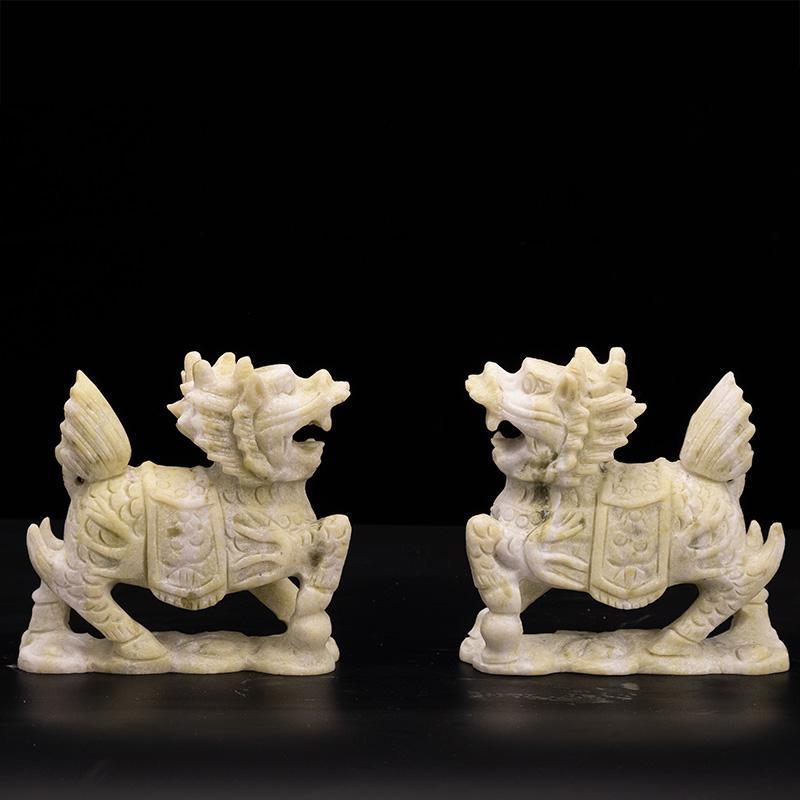 美帮汇玉石仿古摆件一对客厅家居装饰办公室工艺品