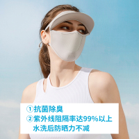 趣游帮 冰丝帽檐防晒口罩S-2302 防晒带帽檐面罩女冰丝口罩透气防紫外线遮阳全脸防护骑行