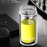 爱仕达(ASD)高硼硅玻璃双层隔热茶杯RWB50B2J耐高温杯 直身杯 500ml