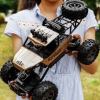 遥控车越野车超大耐摔充电动遥控汽车儿童男孩玩具车飘移模型车灯 普通款带车灯红色越野车 续航加倍【2组可