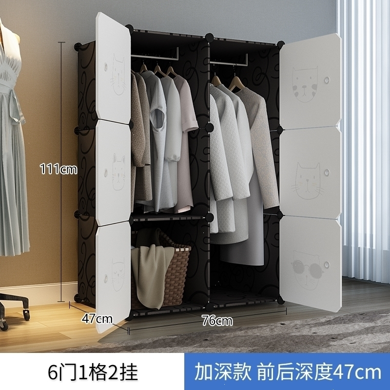 简易衣柜布组装儿童衣服储物收纳柜子学生宿舍挂衣柜折叠布艺衣橱