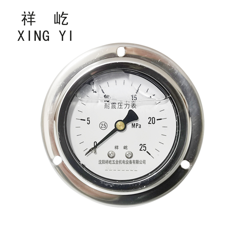 祥屹+耐震压力表轴向带边检测定制型+YTN60ZT+块 0-25Mpa
