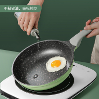 炊大皇平底锅煎锅不粘锅多功能牛排煎锅28cm电磁炉通用竹青石JG28ZQ