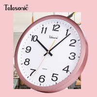 天王星(Telesonic)客厅挂钟简约时尚卧室钟表书房会议室现代创意圆形石英钟 扫秒机芯