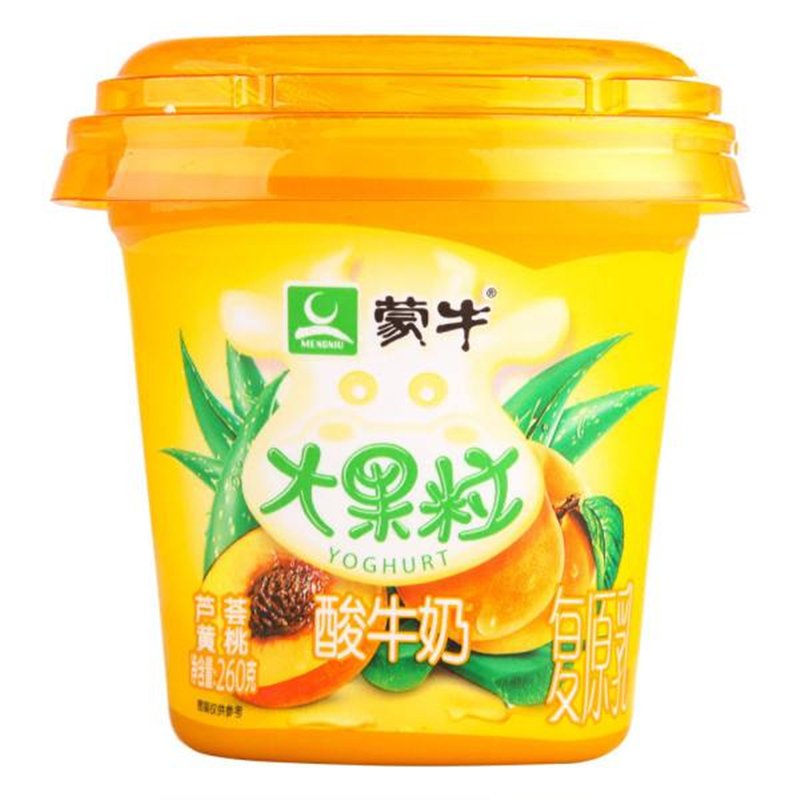 蒙牛三角杯大果粒酸牛奶芦荟＋黄桃260g