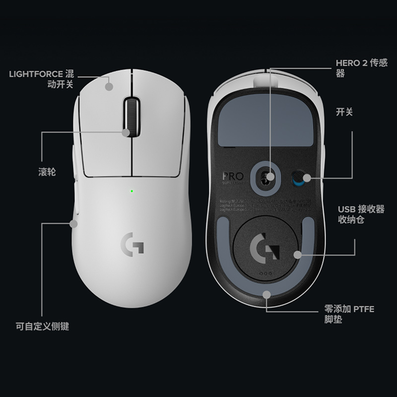 罗技GPW3代无线双模游戏鼠标狗屁王三代电竞游戏鼠标高清大图