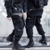 梵克公牛束脚裤 2021新款口袋防水束脚裤常规百搭休闲ins抽绳工装裤男牌 黑色