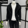 HLCOMAN2024新款连帽卫衣男开衫潮牌修身长袖上衣潮流休闲加绒外套