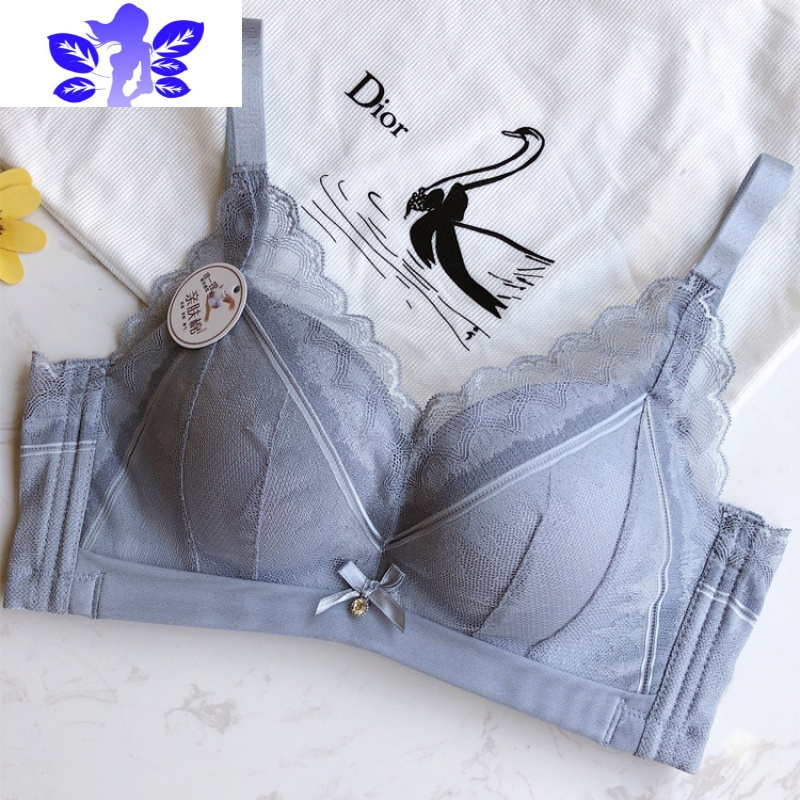 ideamini内衣女无钢圈性感蕾丝聚拢调整型收副乳上托薄款文胸防下垂