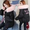 相逢一笑 2020冬季新款优质棉服韩版宽松大码短款棉衣女学生棉袄 短款毛领黑色 S(80-100斤)