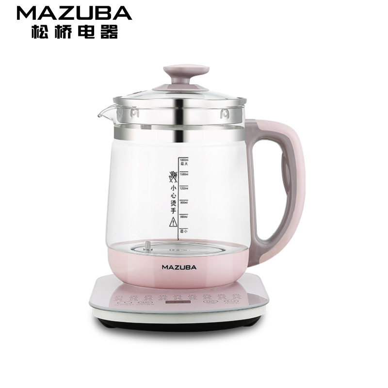 松桥（MAZUBA）养生壶 MK-YSH182 （带滤网）高硼硅玻璃多功能电煮茶壶 1.8L 触控式煎药壶 烧水壶