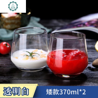 耐热玻璃杯套装家用客厅喝水杯子牛奶大容量泡茶啤酒杯6只 封后 梦幻蓝高款2只装