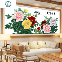 封后(FENGHOU)新款5d钻石画花开富贵贴钻十字绣客厅现代中式大幅牡丹花粘贴 满钻版全贴:300x130厘米魔方圆钻