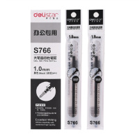 【精选】得力(deli) S766中性笔芯1.0mm(黑)(20支/盒*20) 黑色