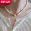 KAMIXIWAUbei Studio有北手心珍珠项链简约百搭高级小众复古锁骨链新