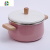 陶瓷汤锅宝宝炖锅奶锅电磁炉北欧风马卡龙厨具套装珐琅 FENGHOU 粉色奶锅