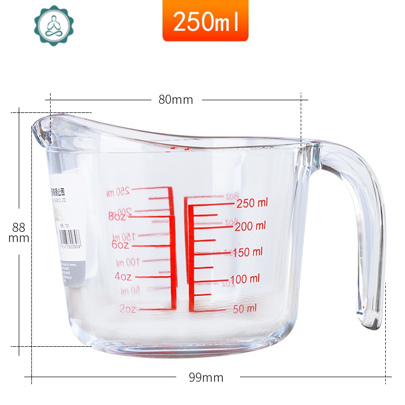 儿童牛奶杯 带刻度量杯果汁玻璃水杯可微波炉加热500毫升 封后 500ml玻璃杯