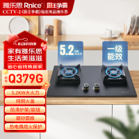 天然气-雅乐思燃气灶-Q379G纯铜火盖方形炉架纯铜底座磨砂面板5.2KW宽边底壳飞机炉头面板包边-不含安装