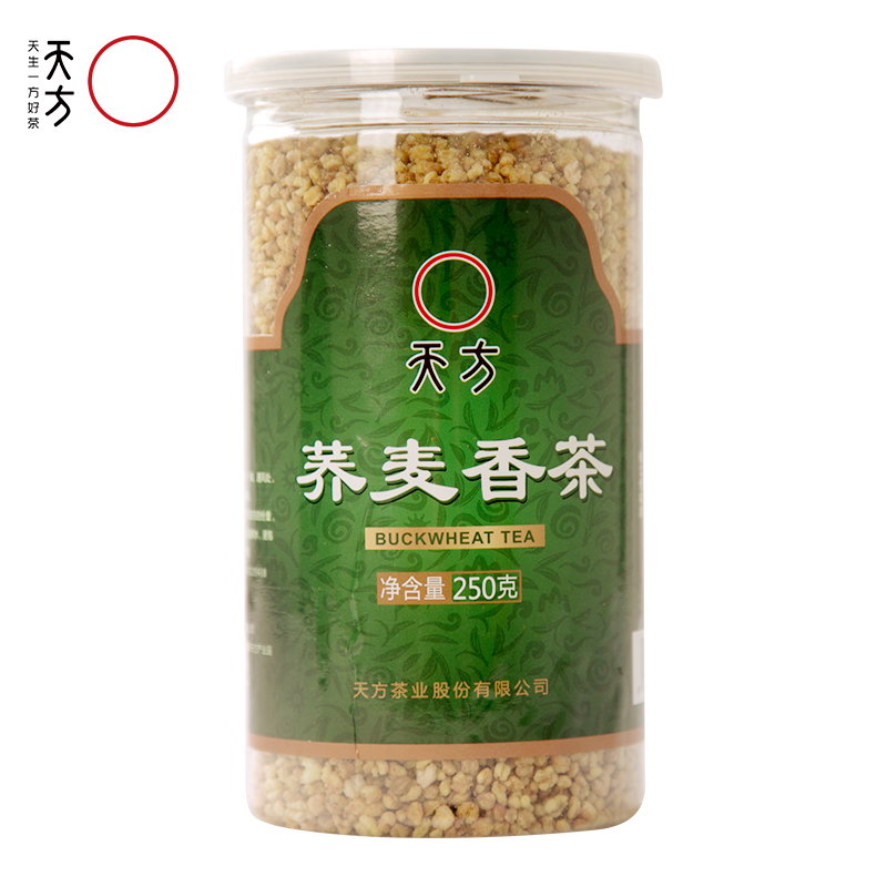 安徽天方茶叶 250g苦荞香茶花草茶荞麦茶罐装谷物茶