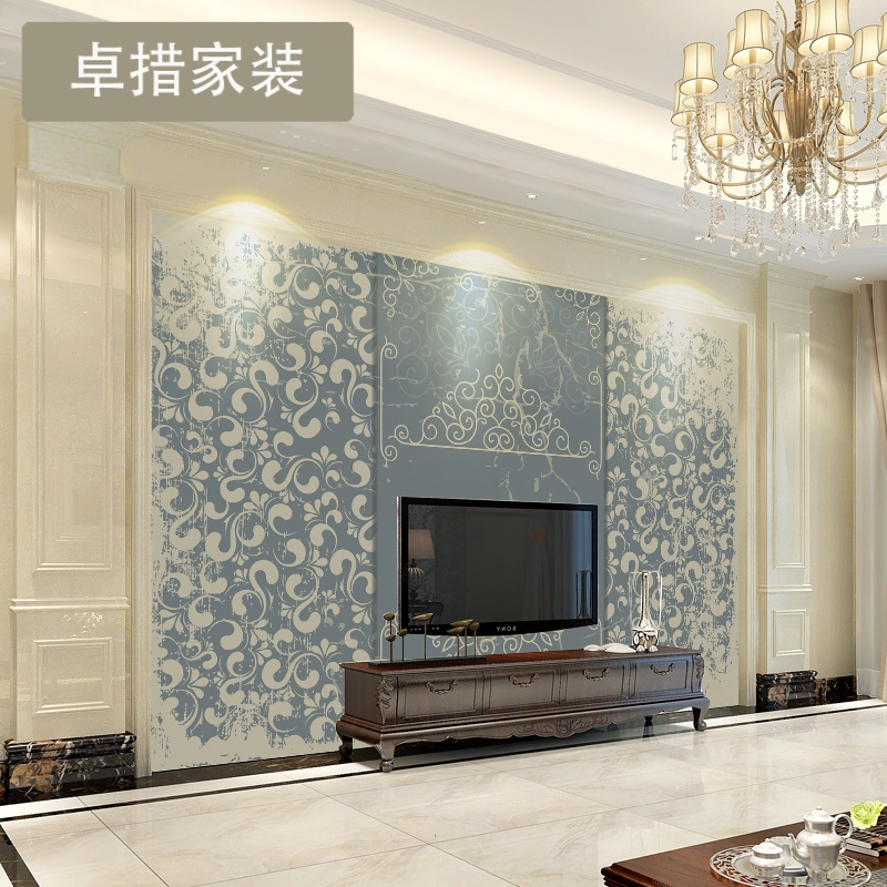 定制无缝大型电视背景墙壁纸欧式小碎花客厅沙背景墙布壁画壹德壹视频