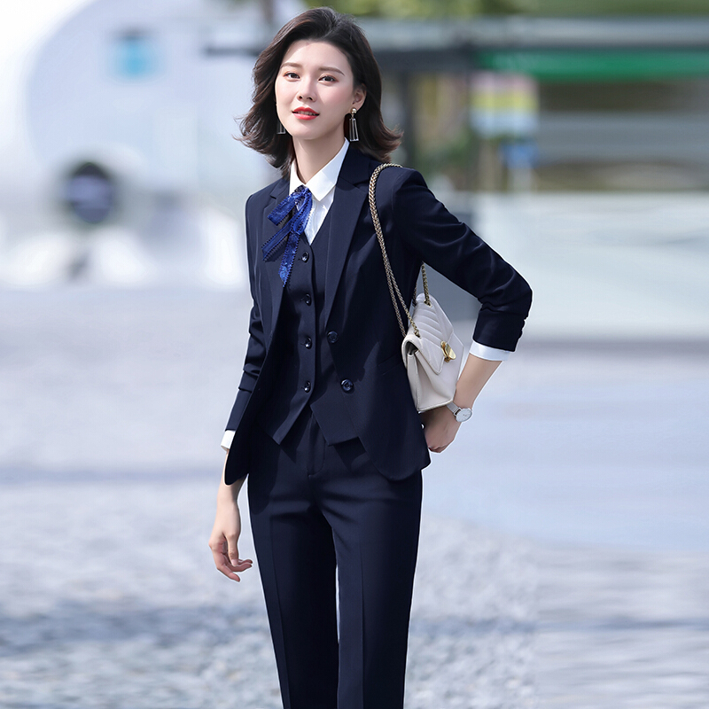 岚心云高端职业套装女时尚西装女神范西服ol马甲正装气质大学生面试