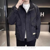 夹克男士新款春秋款上衣服潮流宽松立领工装外套春装时尚青年