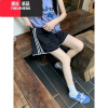 YIBUSHENG花边拼接撞色休闲裤女季新款松紧腰纯欲设计感宽松小众阔腿短裤