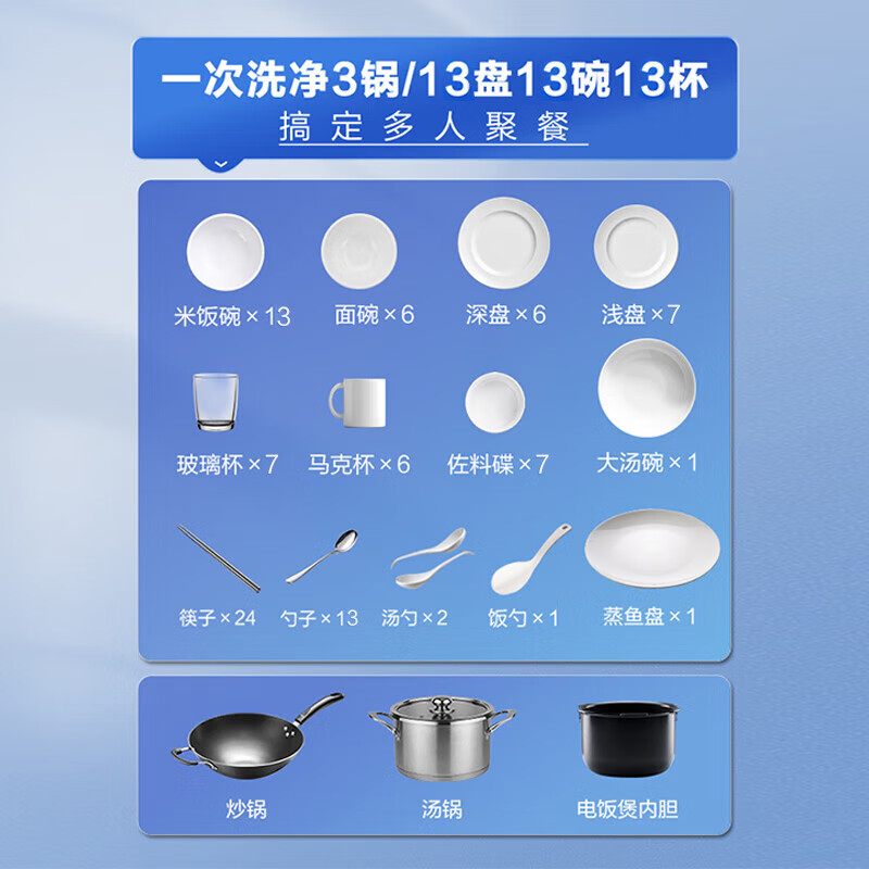 [新品]老板13套洗碗机 除菌碗柜 嵌入式家用全自动智能洗消一体热风烘干洗碗机B60X高清大图