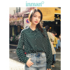 茵曼INMAN2019春装新款翻领复古文艺范波点衬衣女长袖衬衫早春上衣宽松【1891011076】