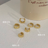 s925纯银加粗宽面耳圈独特设计感圆圈耳环女ins个性复古耳扣