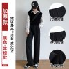黑色西装阔腿裤女2025春季新款高级感垂感小个子高腰宽松休闲裤子