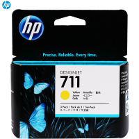 惠普 (hp) CZ136A711 彩色墨盒黄色三支装(墨盒/墨水)黄色.适用HP T120 T520 T530绘图仪