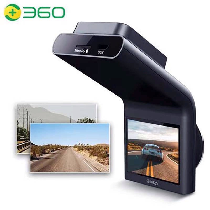 360行车记录仪 G300pro 1296p高清 迷你隐藏 微光夜视 无线测速电子狗一体 黑灰色