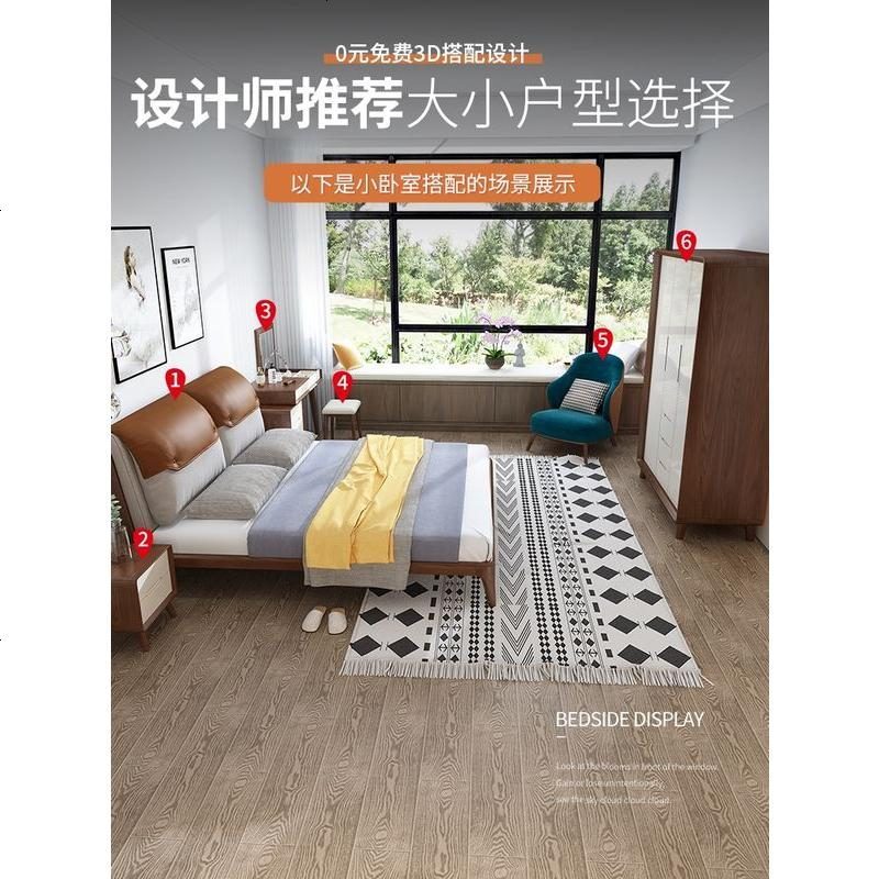 翻盖梳妆台收纳柜一体卧室家具现代简约网红化妆台北欧实木化妆桌