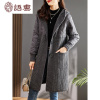 语娄素订女装蚕素旗舰店2023素素文艺连帽拼接棉服女厚外套棉袄