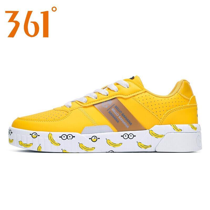 小黄人联名361度板鞋女2020春季新款低帮拼接色舒适复古潮流时尚运动