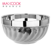 美厨(maxcook)304不锈钢百合碗 面碗餐具饭碗汤碗 双层隔热12CM 儿童学生防烫碗 MCWA-094