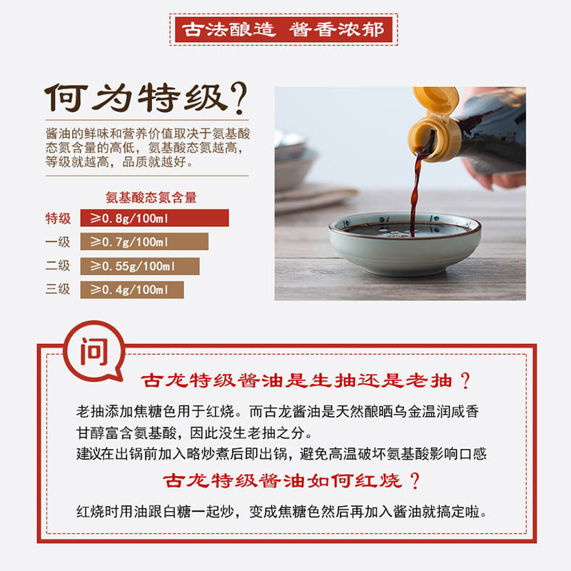 ZHMD古龙 黑豆酱油165ml/瓶*6瓶装
