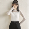 [99元5件]唐狮春装新款女针织衫设计感小众轻薄打底小衫修身简约衣