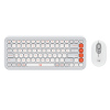 罗技(Logitech)POP ICON COMBO键鼠套装 无线键鼠套装 双模连接 自定义按键 三台设备配对 白色