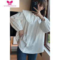 YUNWUXIN秋季娃娃领长袖衬衫女2022年新款时尚洋气小衫早秋宽松上衣女