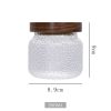 [24小时发货]创意带盖子锤纹玻璃茶叶罐密封罐防潮普洱茶罐储存罐小号茶道配件 相思木锤纹玻璃罐350ML
