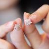 雪花耳钉女款气质韩版耳钉925银针耳钉钻 耳环 耳饰品 送女友情人节礼物送女朋友七夕情人节礼物