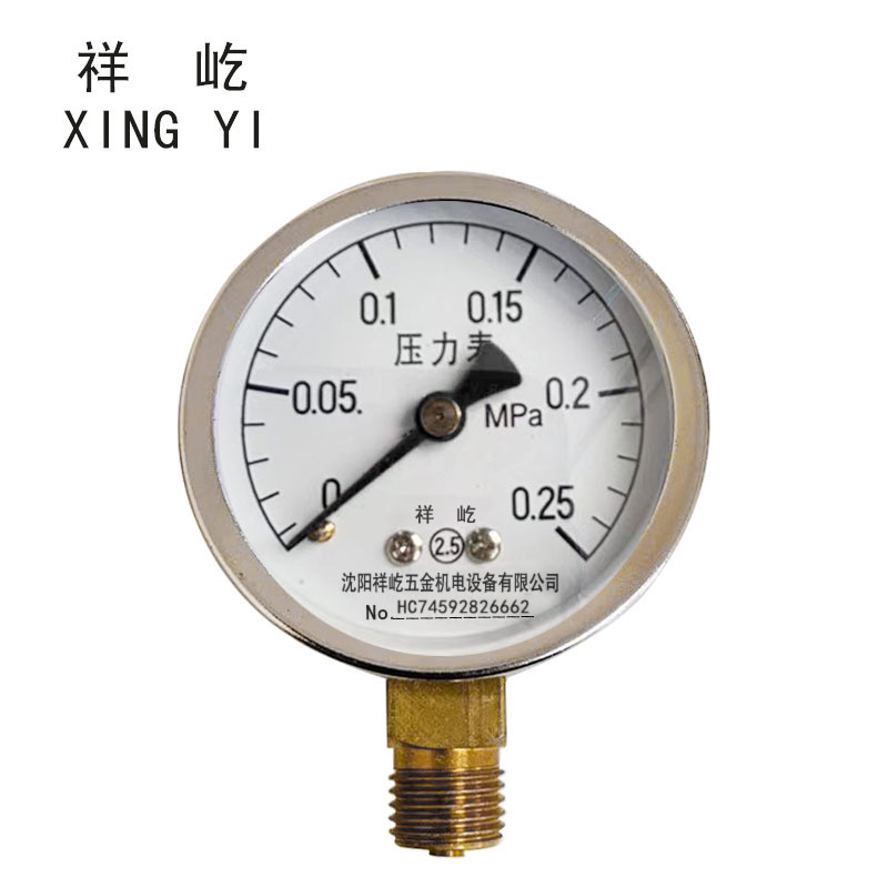 祥屹+压力表检测定制型+Y60+块 0-0.25Mpa